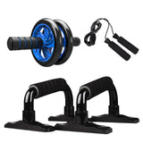 5-in-1 AB Roller Kit Abdominal Press Wheel Pro with Push-UP Bar Jump Rope Knee Pad Gym Home Exercise Fitness Workout Equipment