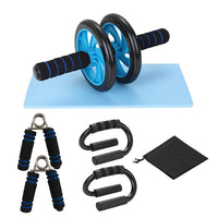5-in-1 AB Roller Kit Abdominal Press Wheel Pro with Push-UP Bar Jump Rope Knee Pad Gym Home Exercise Fitness Workout Equipment