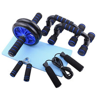 5-in-1 AB Roller Kit Abdominal Press Wheel Pro with Push-UP Bar Jump Rope Knee Pad Gym Home Exercise Fitness Workout Equipment
