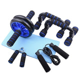 5-in-1 AB Roller Kit Abdominal Press Wheel Pro with Push-UP Bar Jump Rope Knee Pad Gym Home Exercise Fitness Workout Equipment