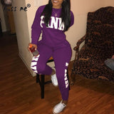Two Piece Tracksuit PINK Printed Sport Suit  Solid Sexy Sportswear Gym Wear Women Tops Skinny Pants Workout Wear