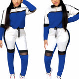 Two Piece Tracksuit PINK Printed Sport Suit  Solid Sexy Sportswear Gym Wear Women Tops Skinny Pants Workout Wear