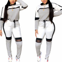 Two Piece Tracksuit PINK Printed Sport Suit  Solid Sexy Sportswear Gym Wear Women Tops Skinny Pants Workout Wear