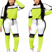 Two Piece Tracksuit PINK Printed Sport Suit  Solid Sexy Sportswear Gym Wear Women Tops Skinny Pants Workout Wear