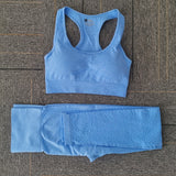 Seamless Yoga Set Women Fitness Sport Suits GYM Set Sportswear Shirts High Waist Running Girl Leggings Workout Pants Female Bras