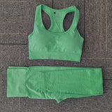 Seamless Yoga Set Women Fitness Sport Suits GYM Set Sportswear Shirts High Waist Running Girl Leggings Workout Pants Female Bras