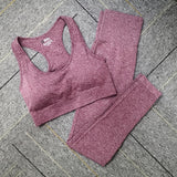 Seamless Yoga Set Women Fitness Sport Suits GYM Set Sportswear Shirts High Waist Running Girl Leggings Workout Pants Female Bras