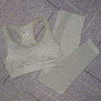 Seamless Yoga Set Women Fitness Sport Suits GYM Set Sportswear Shirts High Waist Running Girl Leggings Workout Pants Female Bras