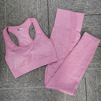 Seamless Yoga Set Women Fitness Sport Suits GYM Set Sportswear Shirts High Waist Running Girl Leggings Workout Pants Female Bras