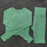 Seamless Yoga Set Women Fitness Sport Suits GYM Set Sportswear Shirts High Waist Running Girl Leggings Workout Pants Female Bras