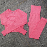 Seamless Yoga Set Women Fitness Sport Suits GYM Set Sportswear Shirts High Waist Running Girl Leggings Workout Pants Female Bras