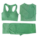 Seamless Yoga Set Women Fitness Sport Suits GYM Set Sportswear Shirts High Waist Running Girl Leggings Workout Pants Female Bras