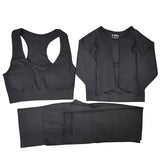Seamless Yoga Set Women Fitness Sport Suits GYM Set Sportswear Shirts High Waist Running Girl Leggings Workout Pants Female Bras