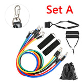 11pcs/set 100LBS Resistance Bands Set Expander Yoga Workout Exercise Fitness Gym Equipment for Home Latex Elastic Booty Bands